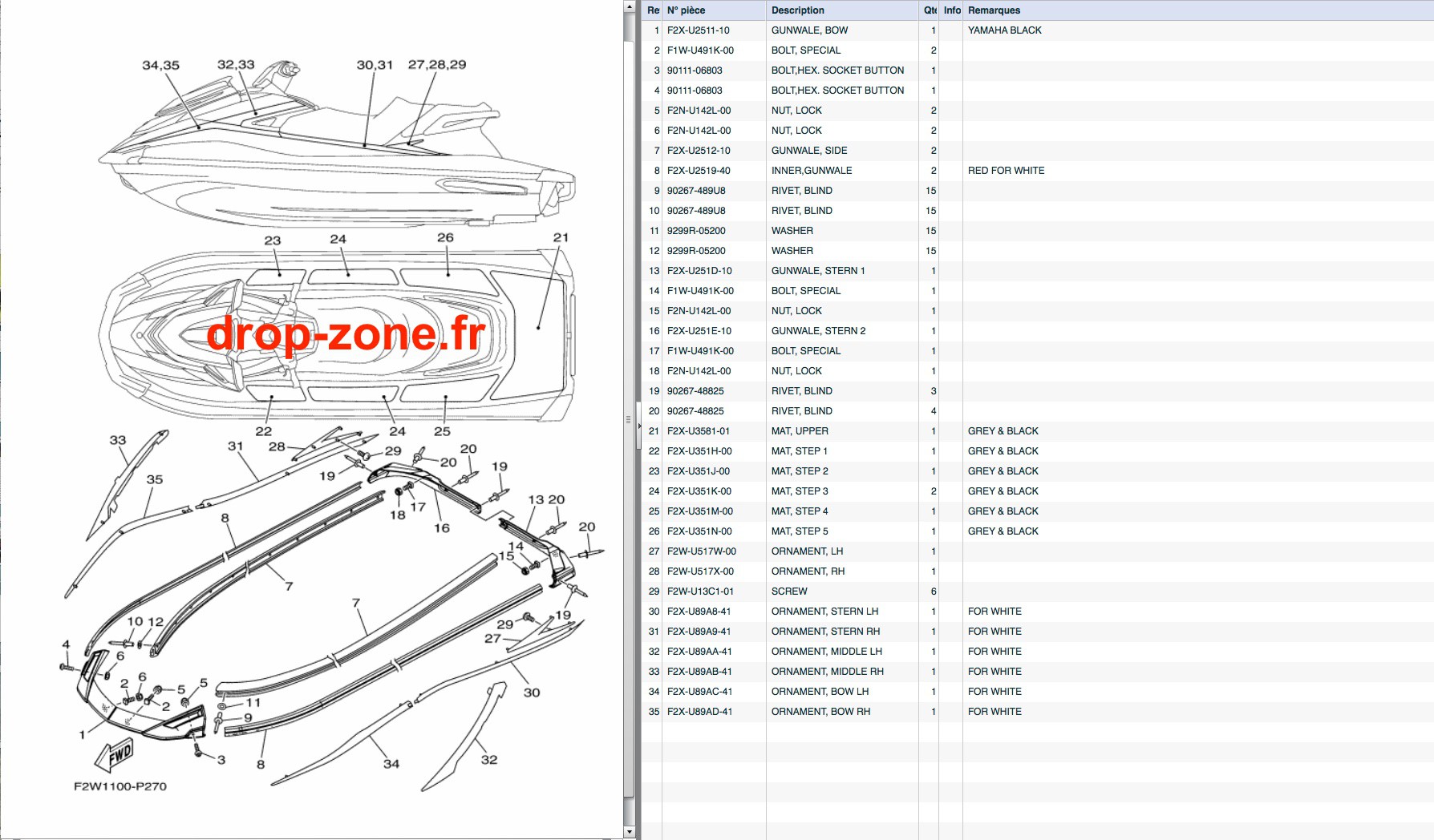 Tapis/ Listons VXR 16