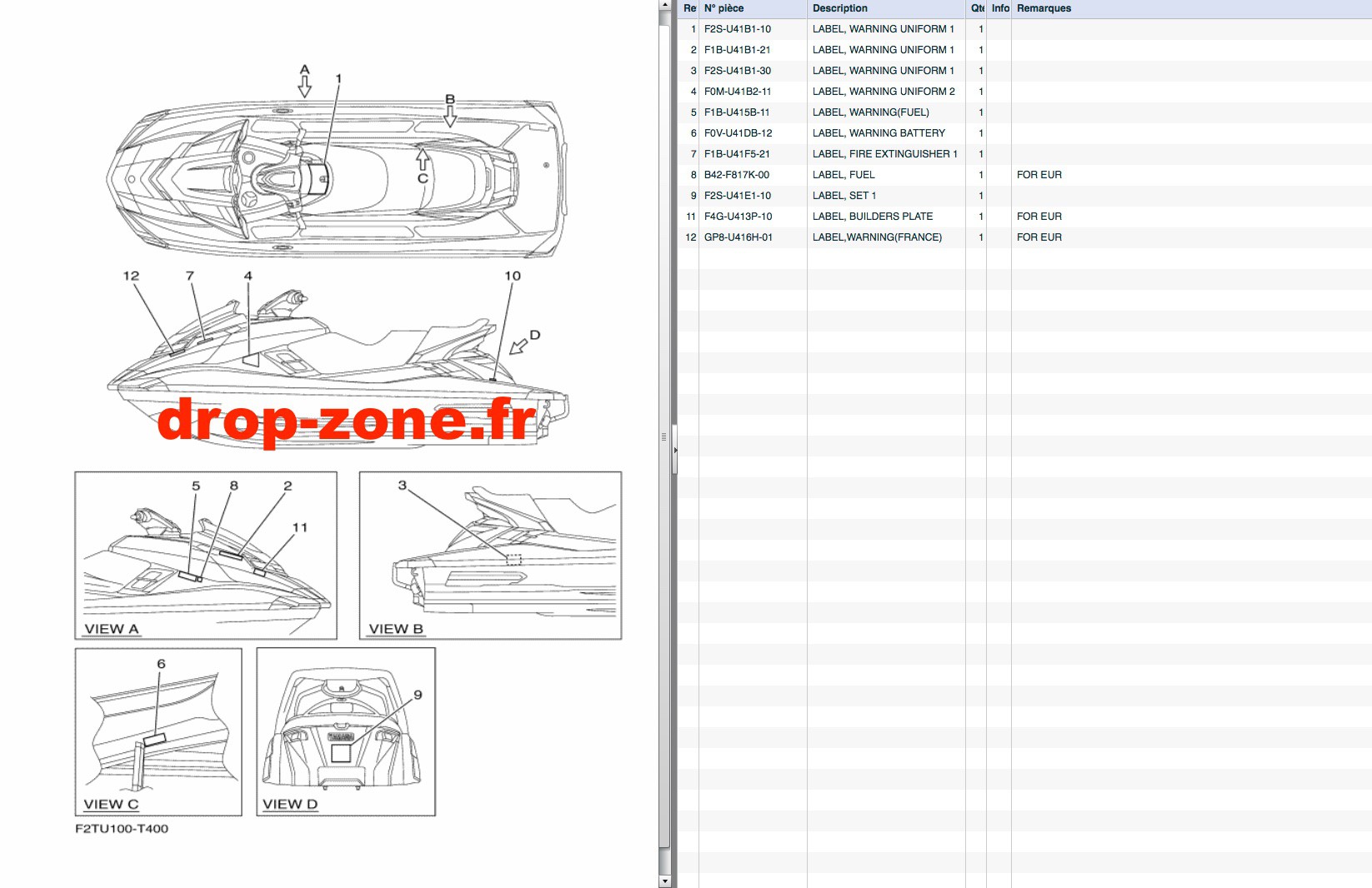 Labels sécurité FX HO 18