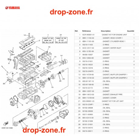 Kits de réparation FX HO Cruiser 20/ FX HO 20