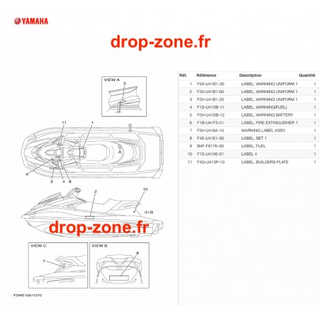 Labels de sécurité GP 1800R HO 20
