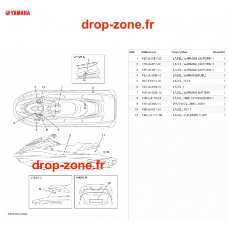 Labels de sécurité GP 1800R SVHO 20