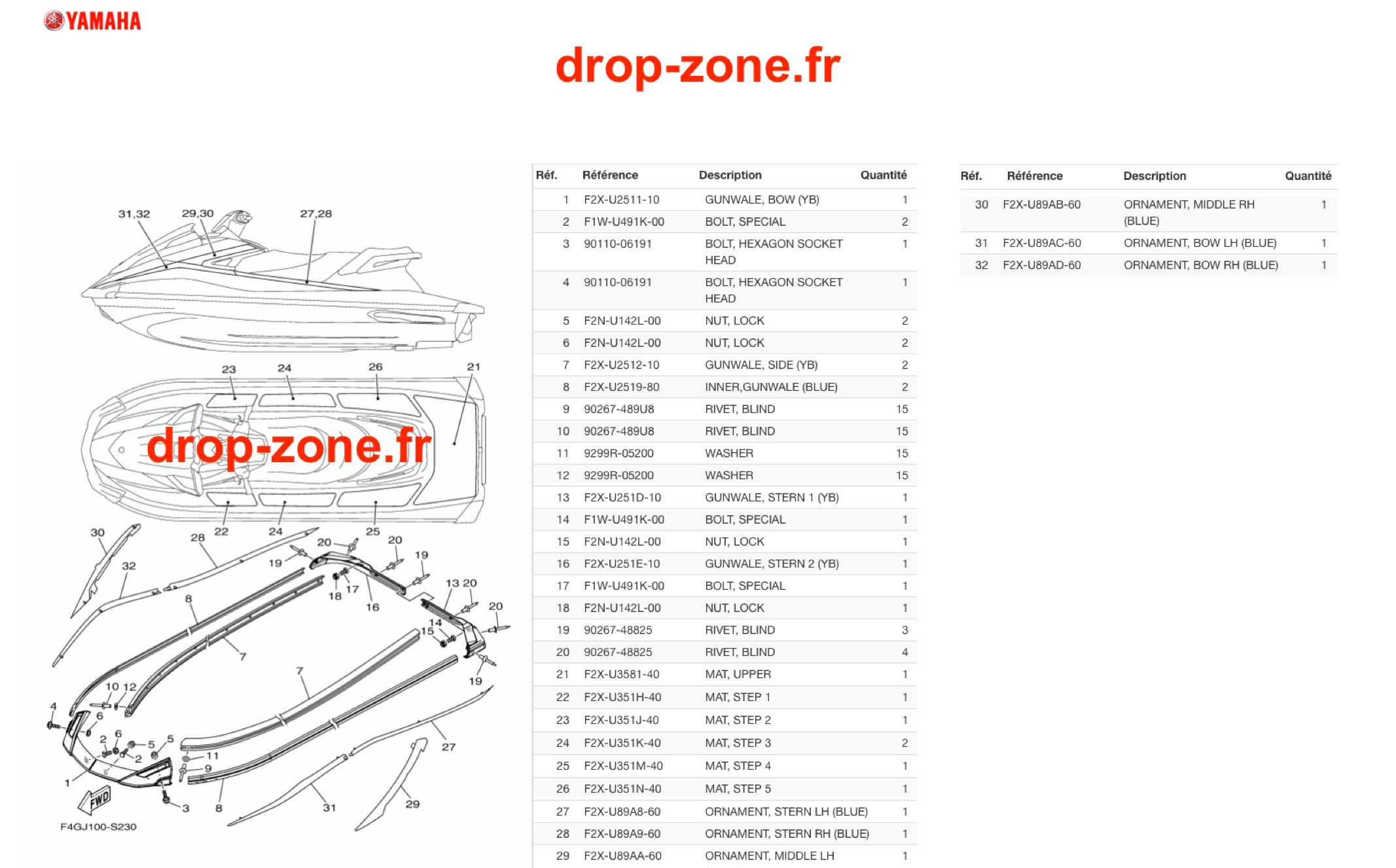 Tapis/ Listons VX 20