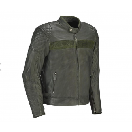 Blouson homme en cuir vert LONDON