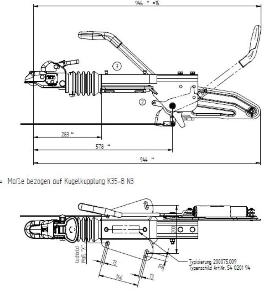 ATTELAGE FREINÉ 2600-3000KG