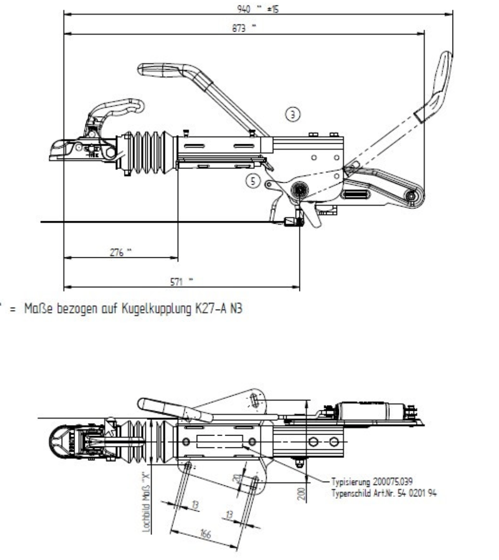 ATTELAGE FREINÉ 1400-2700KG