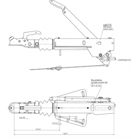 ATTELAGE FREINÉ 1550-3000KG