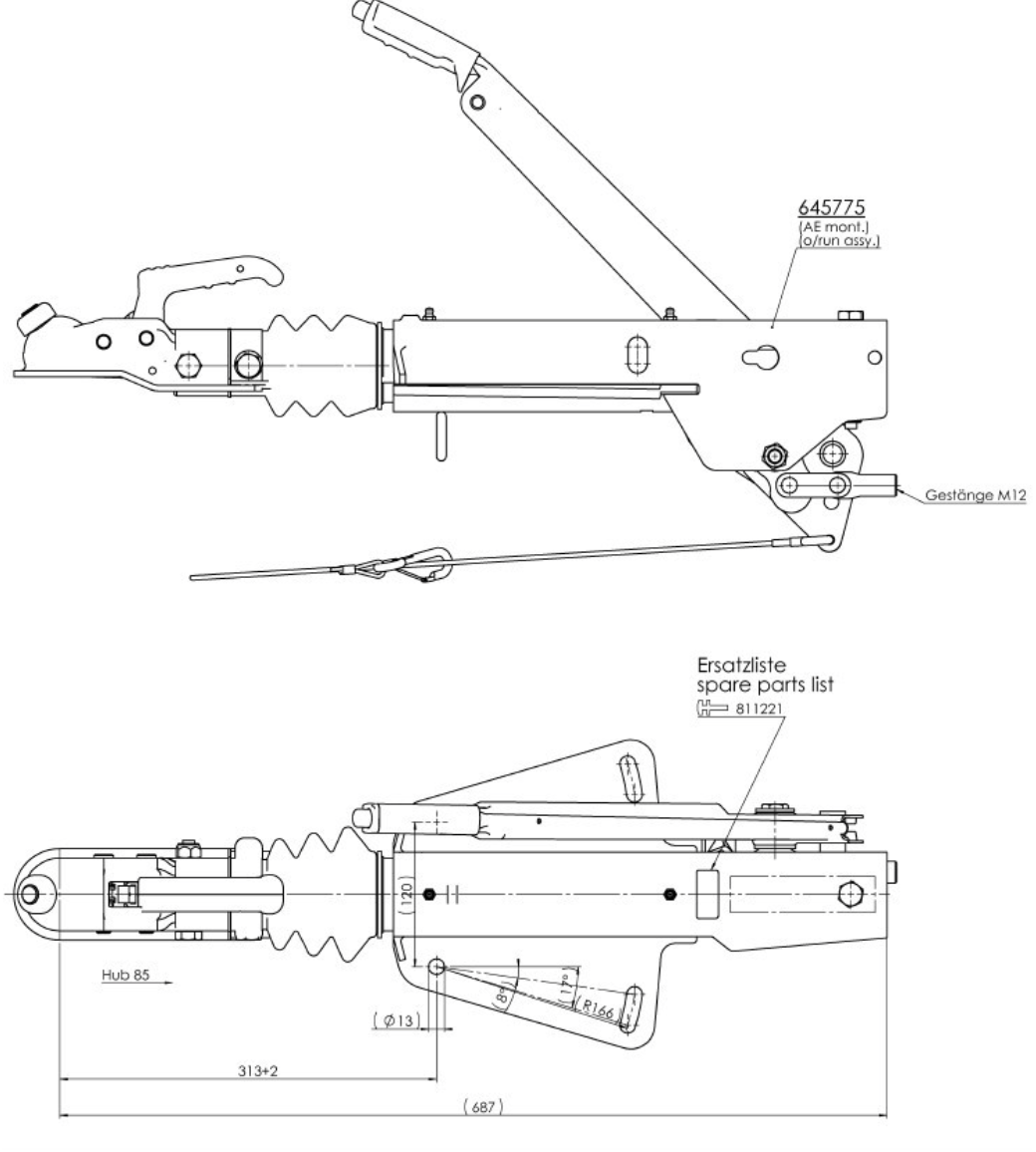 ATTELAGE FREINÉ 1550-3000KG