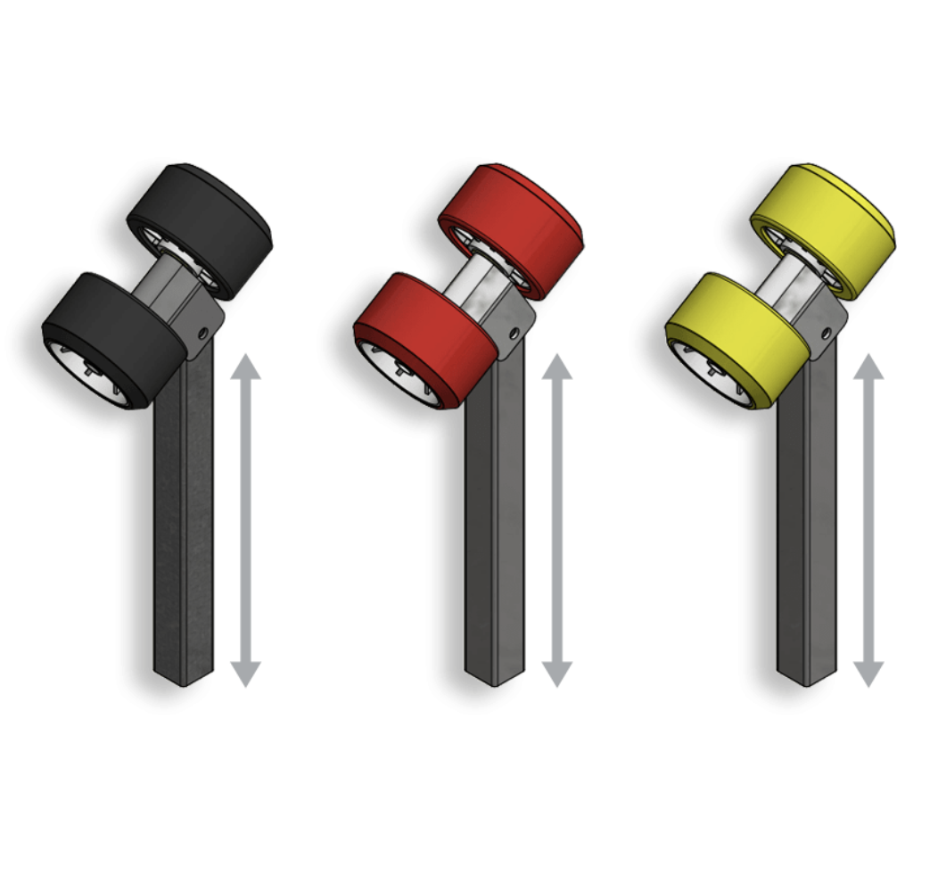 DOUBLE ROULEAUX Ø120 SUR CHANDELLE 40 H 500