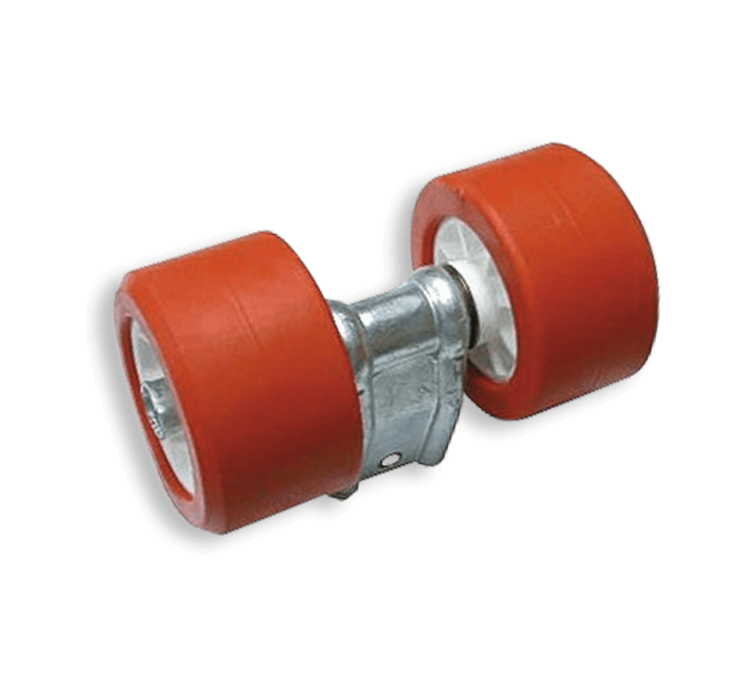 DOUBLE ROULEAUX BI-MATIÈRE 40X40 Ø100 ROUGE
