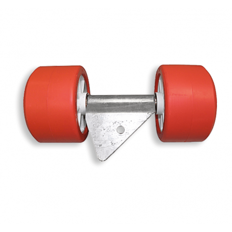DOUBLE ROULEAUX BI-MATIÈRE 40X40 Ø100 ROUGE