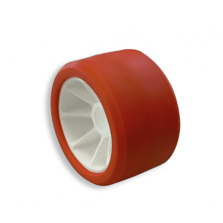 GALET Ø120 BI-MATIÈRE ROUGE