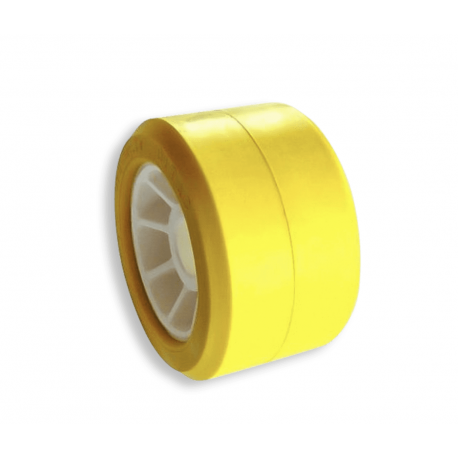 GALET Ø120 BI-MATIÈRE JAUNE
