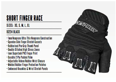 GANTS SHORT FINGER RACE JET...