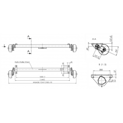 ESSIEU FREINÉ ALKO 1500KG (DOUBLE ESSIEUX)