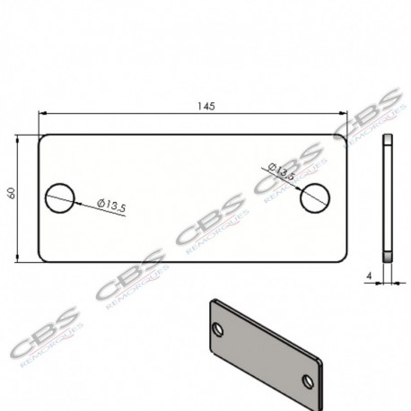 Platine fixation pour commande frein 161S monopoutre (la paire)