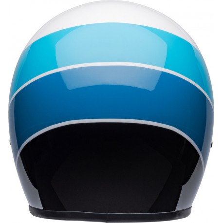 Casque BELL Custom 500 - Riff Blanc Brillant/Bleu