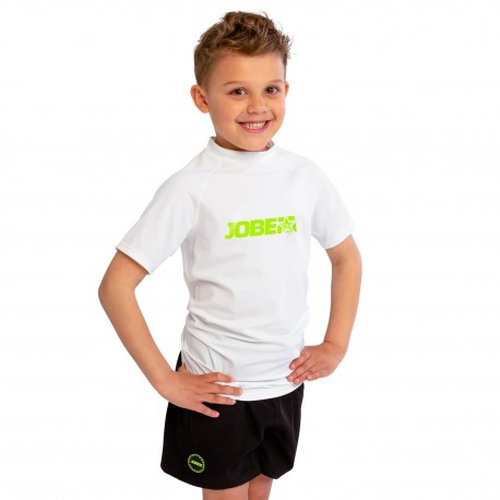 JOBE RASH GUARD MANCHES COURTES ENFANT BLANC