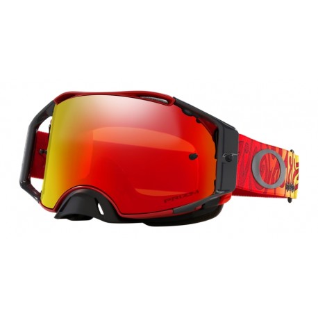 Masque OAKLEY Airbrake MX - TLD Trippy Red écran Prizm MX Torch