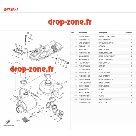 Echappement 3 FX SVHO 21/ FX Cruiser SVHO 21
