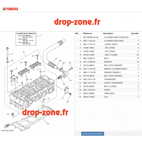 Culasse FX SVHO 22/ FX Cruiser SVHO 22