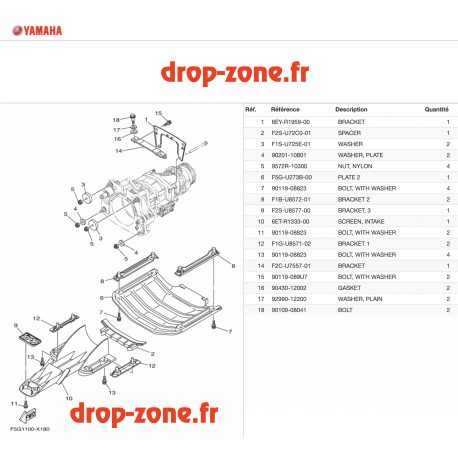 Plaque/ Ecope FX Cruiser SVHO 22/ FX SVHO 22