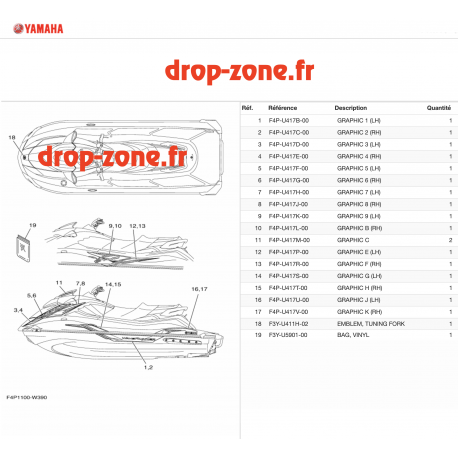 Stickers GP 1800R SVHO Bleu 21