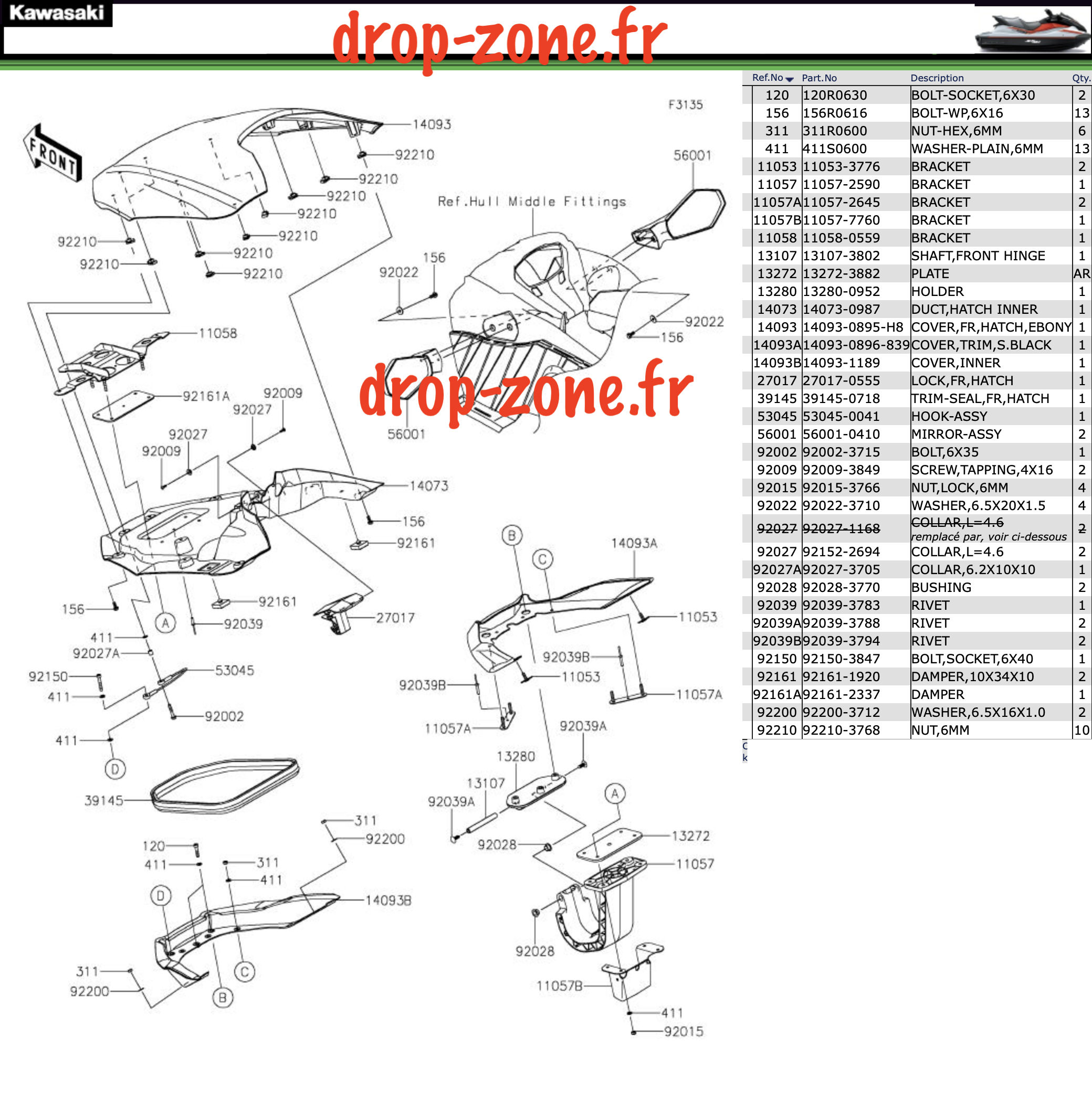 Coque avant STX 160X 24