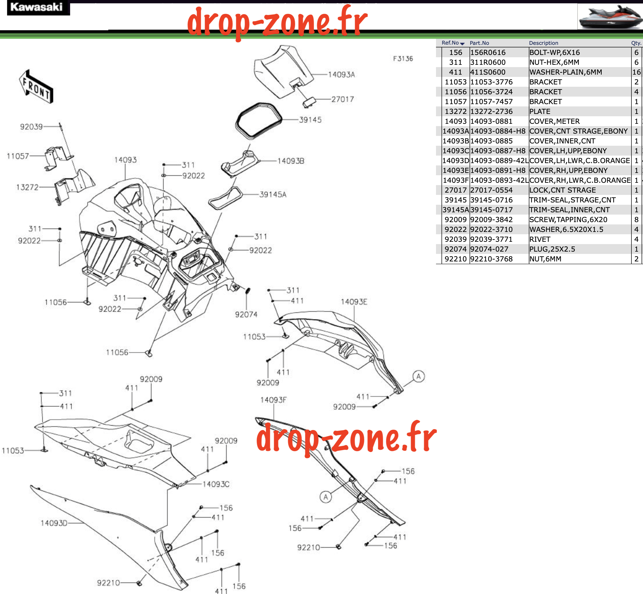 Coque milieu STX 160X 24