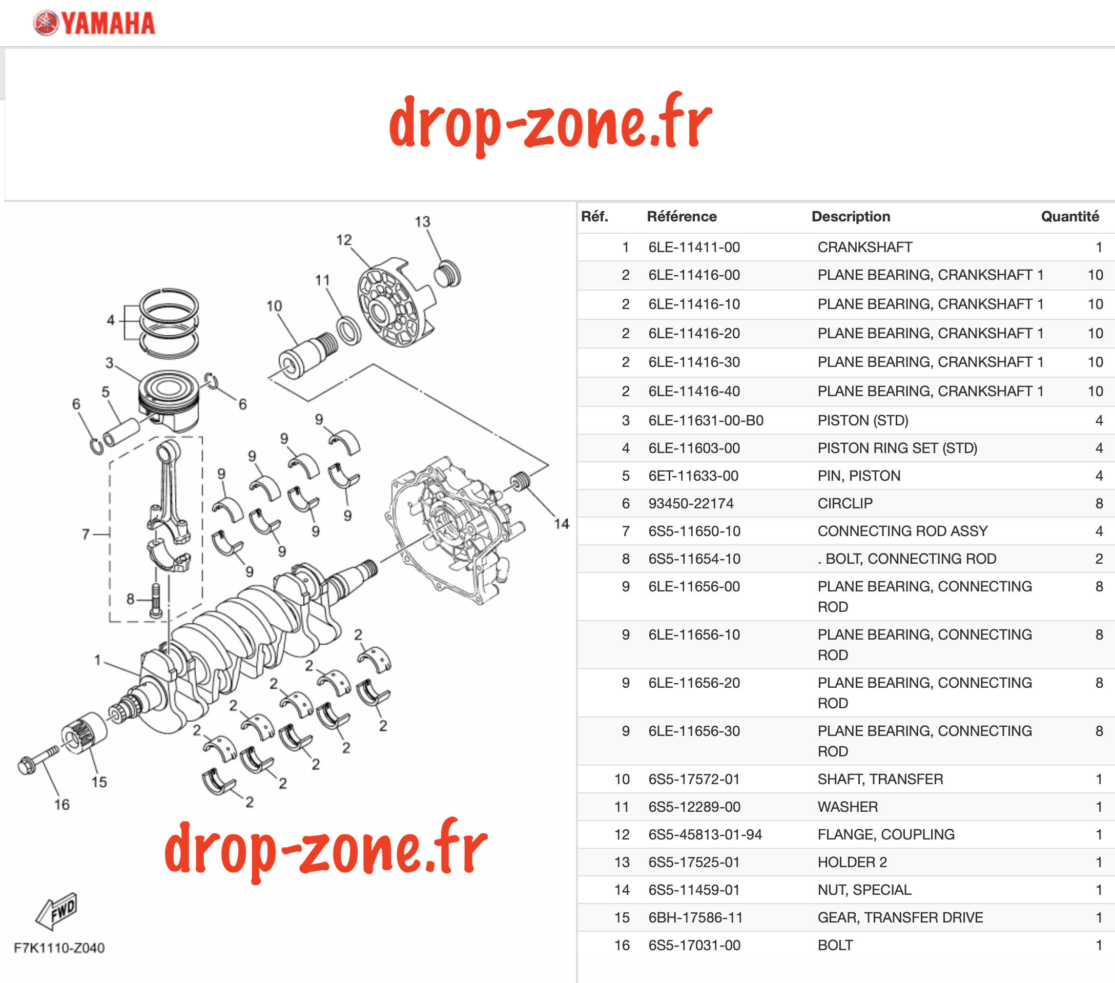Vilebrequin FX HO 24-25/ FX...